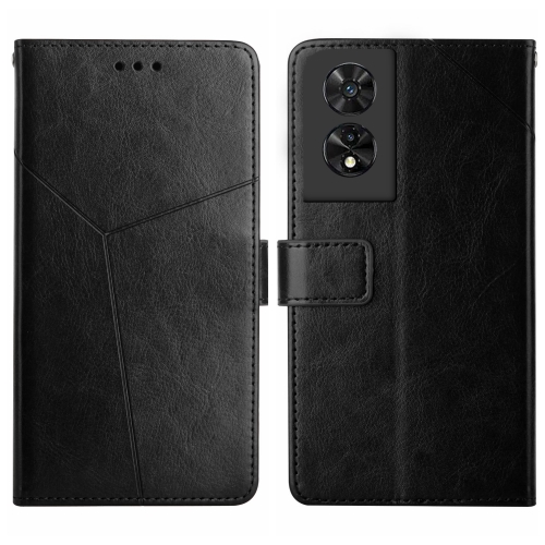 

For TCL 505 Y-shaped Pattern Flip Leather Phone Case(Black)