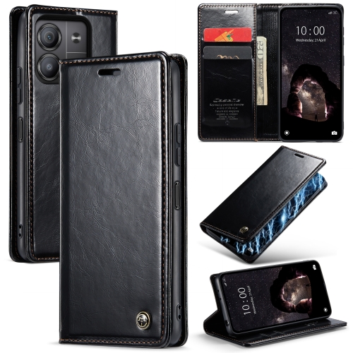 

For Xiaomi Redmi Note 13 5G CaseMe 003 Crazy Horse Texture Flip Leather Phone Case(Black)