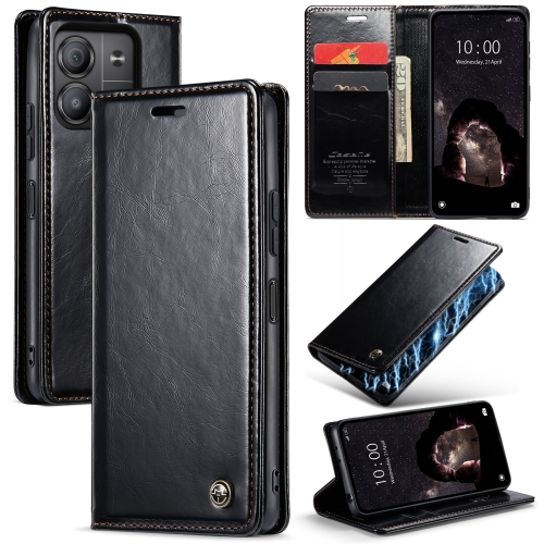 For Xiaomi Redmi Note 13 5G CaseMe 003 Crazy Horse Texture Flip Leather Phone Case(Black) for vivo x100 pro denim texture flip leather phone case khaki