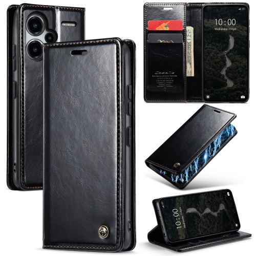 

For Xiaomi Redmi Note 13 Pro+ 5G CaseMe 003 Crazy Horse Texture Flip Leather Phone Case(Black)