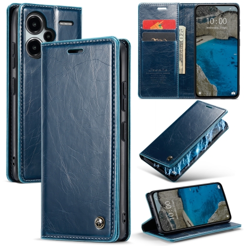 

For Xiaomi Redmi Note 13 Pro+ 5G CaseMe 003 Crazy Horse Texture Flip Leather Phone Case(Blue Green)