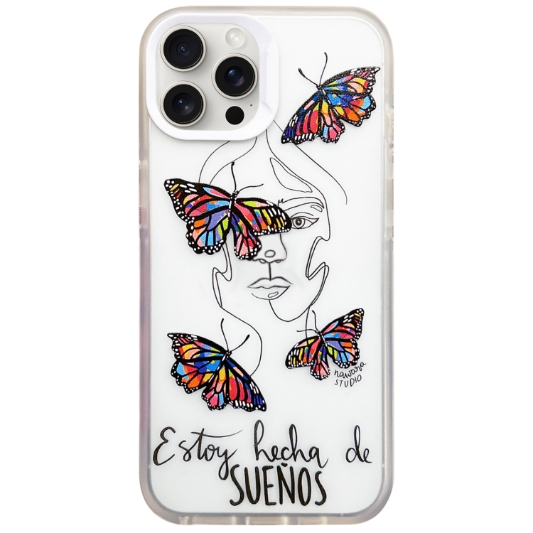 

For iPhone 15 Pro Max Colorful Painting TPU + PC Phone Case(Butterflies)