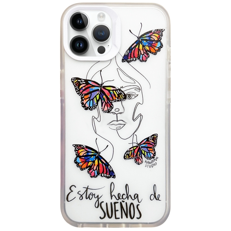 

For iPhone 14 Pro Max Colorful Painting TPU + PC Phone Case(Butterflies)
