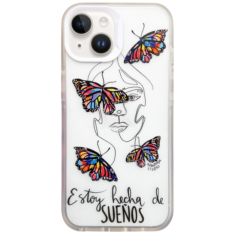 

For iPhone 13 Colorful Painting TPU + PC Phone Case(Butterflies)