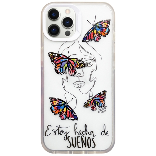 

For iPhone 12 Pro Max Colorful Painting TPU + PC Phone Case(Butterflies)