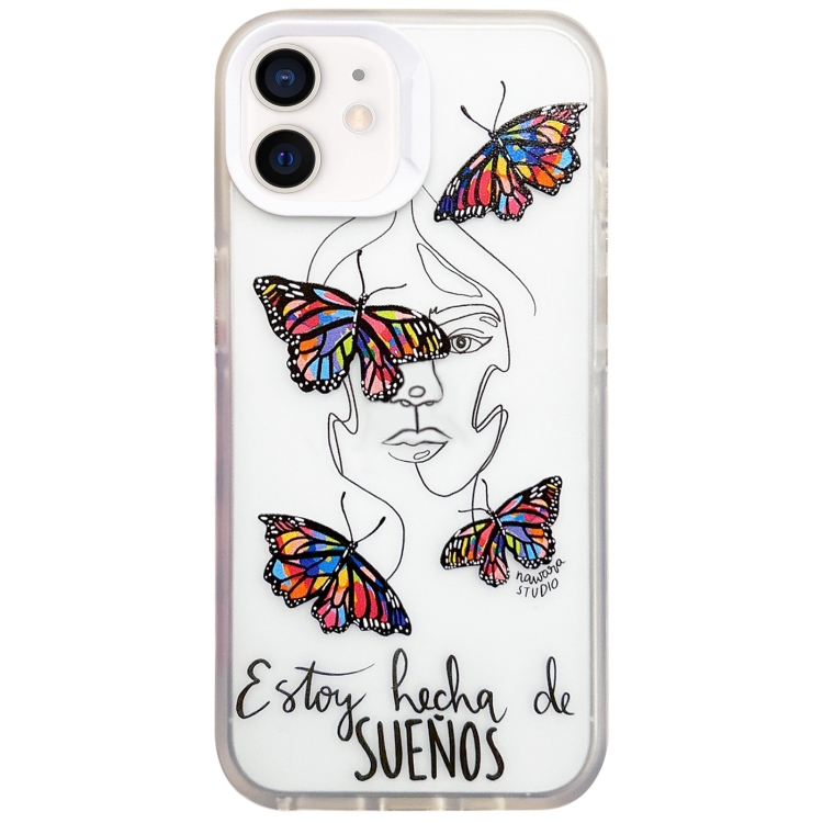 

For iPhone 12 Colorful Painting TPU + PC Phone Case(Butterflies)