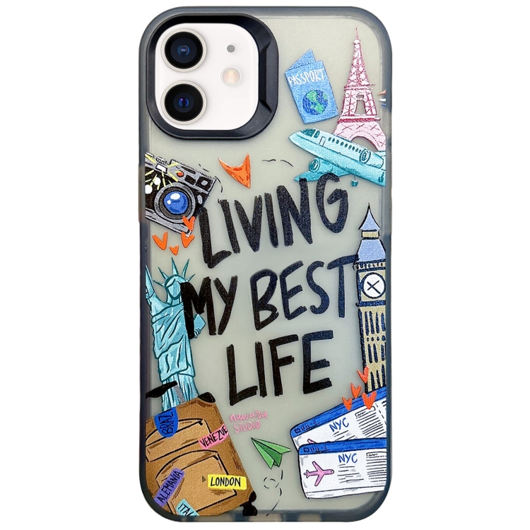 

For iPhone 11 Colorful Painting TPU + PC Phone Case(Travel Tags)