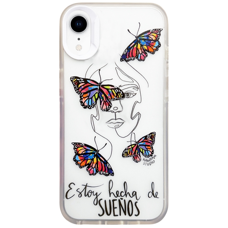 

For iPhone XR Colorful Painting TPU + PC Phone Case(Butterflies)