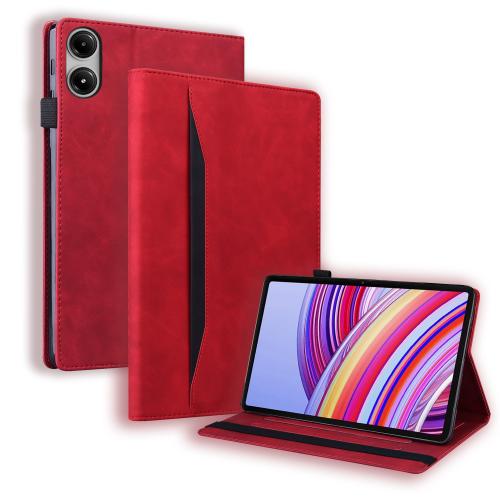 

For Xiaomi Redmi Pad SE 11 2025 Splicing Shockproof Leather Tablet Case(Red)
