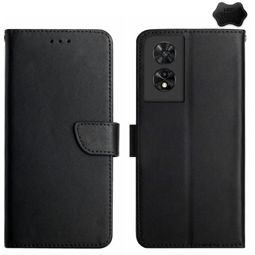 

For TCL 50 SE/40 NxtPaper 4G Genuine Leather Fingerprint-proof Flip Phone Case(Black)