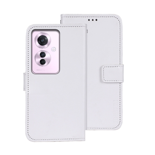 

For OPPO Reno11 F 5G idewei Crazy Horse Texture Leather Phone Case(White)