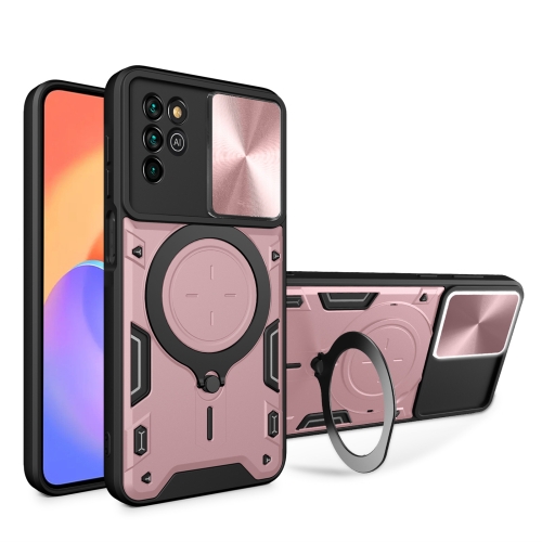 

For ZTE Blade V30 Vita CD Texture Sliding Camshield Magnetic Holder Phone Case(Pink)