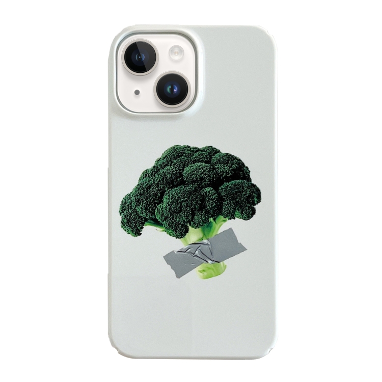 

For iPhone 15 Cartoon Film Craft Hard PC Phone Case(Broccoli)