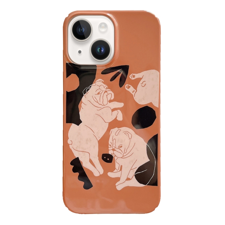 

For iPhone 15 Plus Cartoon Film Craft Hard PC Phone Case(Bulldog)