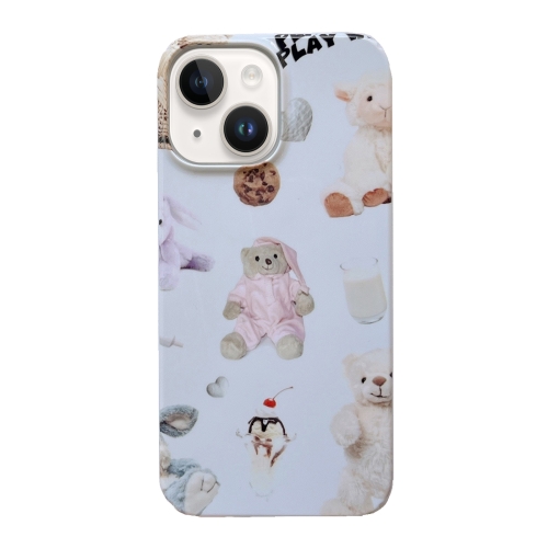 

For iPhone 15 Plus Cartoon Film Craft Hard PC Phone Case(Stuffed Bear)