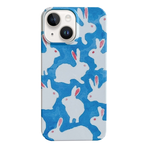 

For iPhone 15 Plus Cartoon Film Craft Hard PC Phone Case(Graffiti Rabbit)