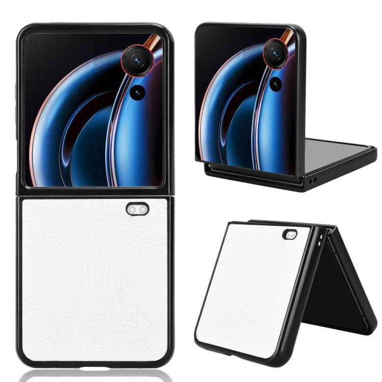 

For ZTE nubia Flip3 Crocodile Texture Back Cover Phone Case(White)