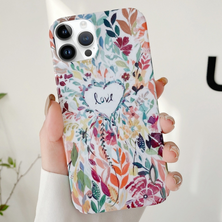 

For iPhone 15 Pro Varnishing Water Stick PC Phone Case(Love)
