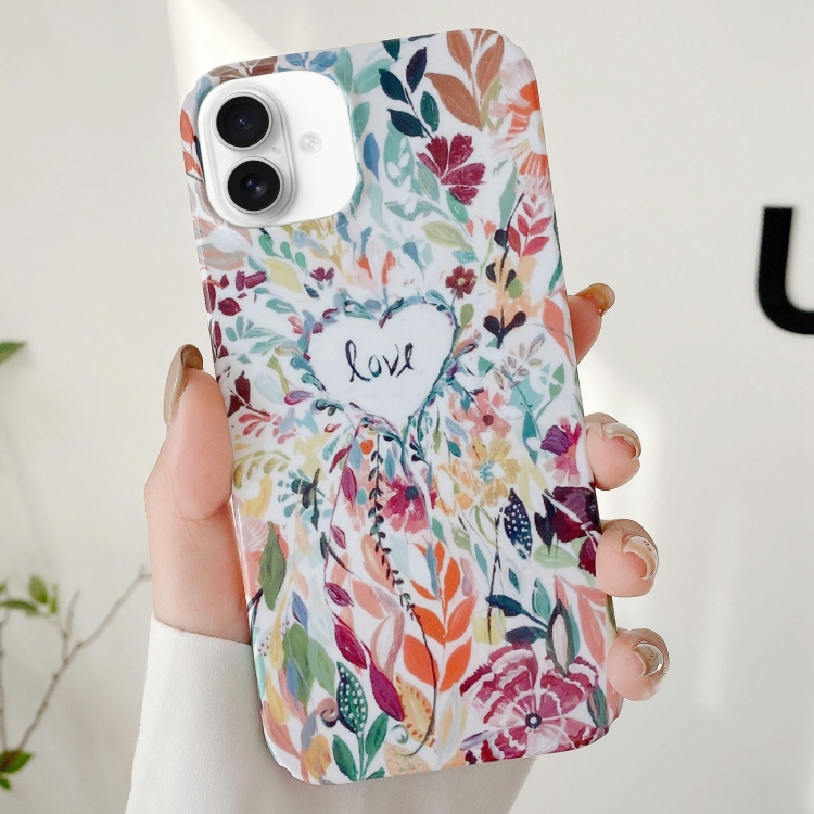 

For iPhone 16 Plus Varnishing Water Stick PC Phone Case(Love)