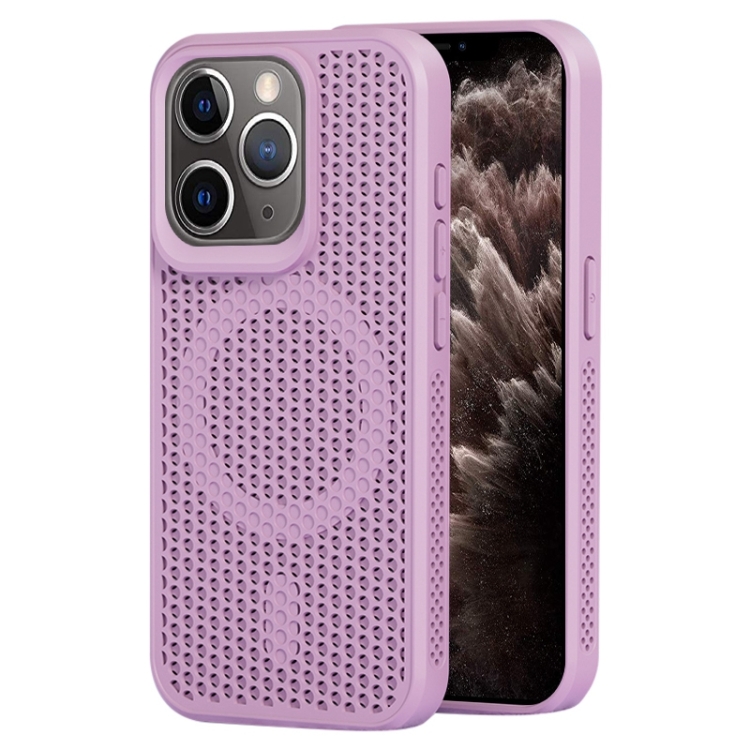 

For iPhone 11 Pro Max MagSafe Magnetic Heat Dissipation Phone Case(Light Purple)