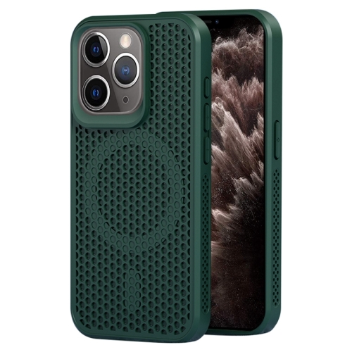 

For iPhone 11 Pro Max MagSafe Magnetic Heat Dissipation Phone Case(Dark Green)