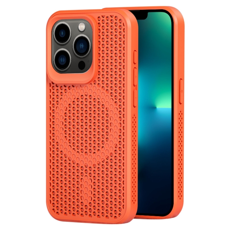 

For iPhone 13 Pro Max MagSafe Magnetic Heat Dissipation Phone Case(Orange)