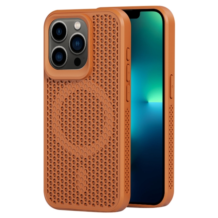 

For iPhone 13 Pro Max MagSafe Magnetic Heat Dissipation Phone Case(Brown)