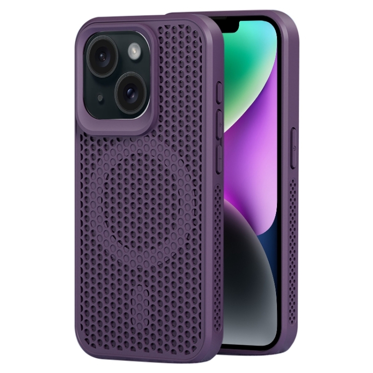 

For iPhone 14 MagSafe Magnetic Heat Dissipation Phone Case(Dark Purple)