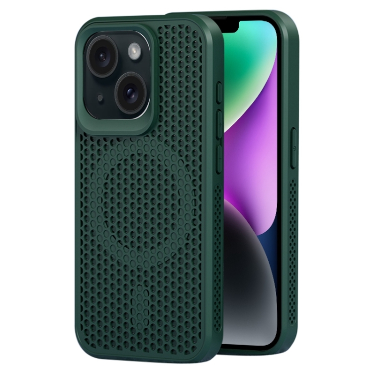 

For iPhone 14 MagSafe Magnetic Heat Dissipation Phone Case(Dark Green)