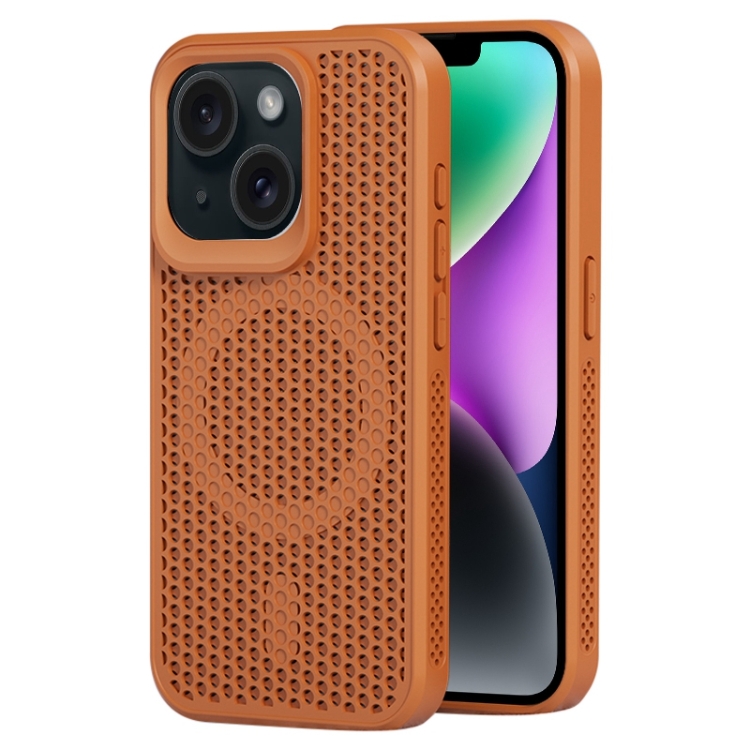 

For iPhone 14 Plus MagSafe Magnetic Heat Dissipation Phone Case(Brown)