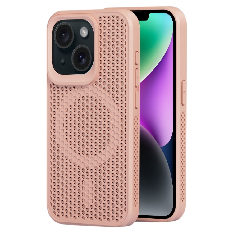 

For iPhone 14 Plus MagSafe Magnetic Heat Dissipation Phone Case(Pink)