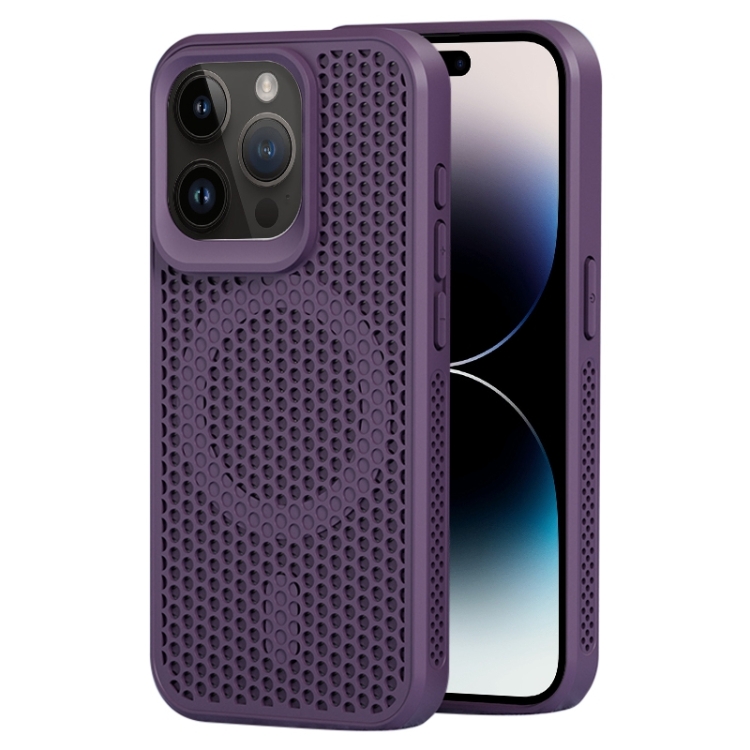 

For iPhone 14 Pro MagSafe Magnetic Heat Dissipation Phone Case(Dark Purple)