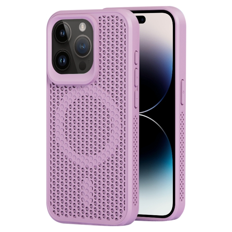 

For iPhone 14 Pro Max MagSafe Magnetic Heat Dissipation Phone Case(Light Purple)