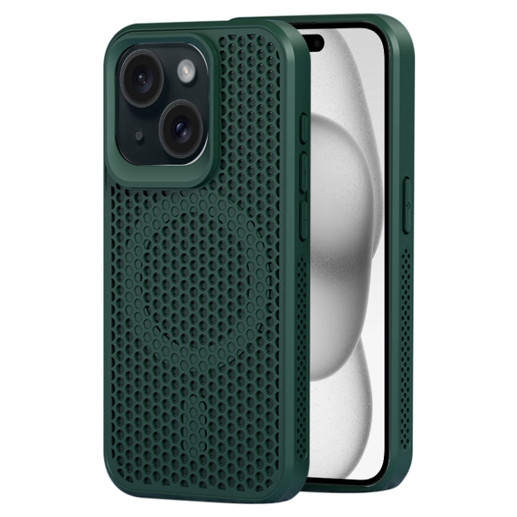 

For iPhone 15 MagSafe Magnetic Heat Dissipation Phone Case(Dark Green)