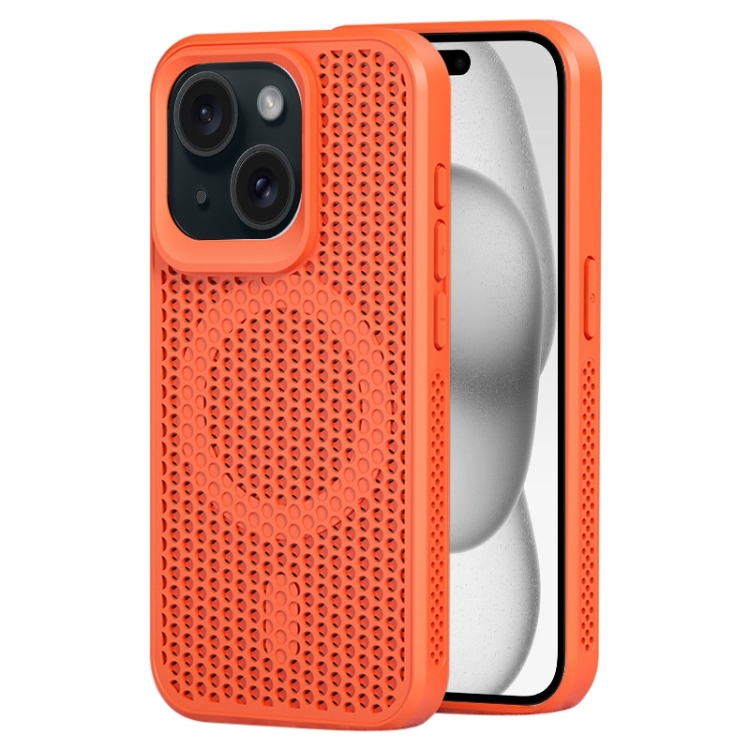 

For iPhone 15 Plus MagSafe Magnetic Heat Dissipation Phone Case(Orange)