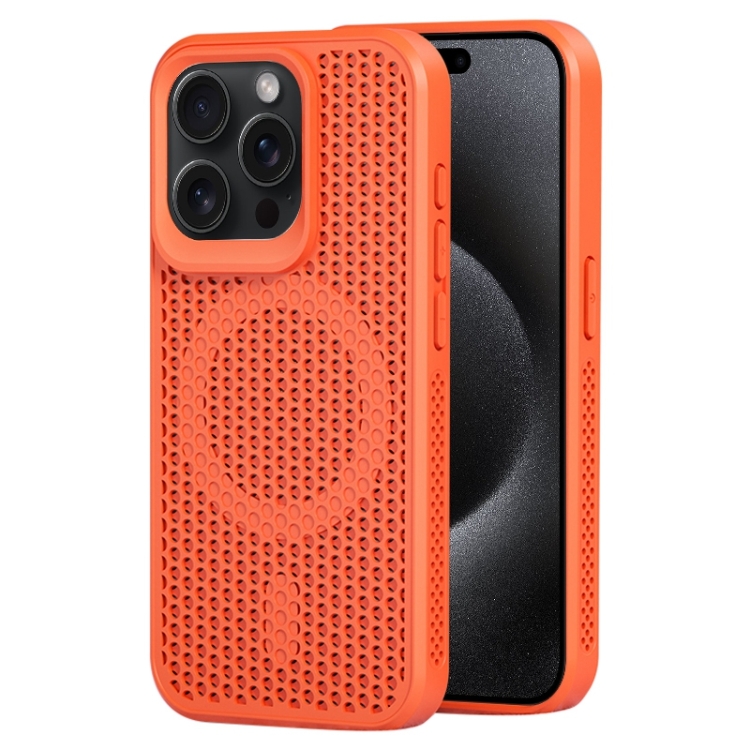 

For iPhone 15 Pro MagSafe Magnetic Heat Dissipation Phone Case(Orange)
