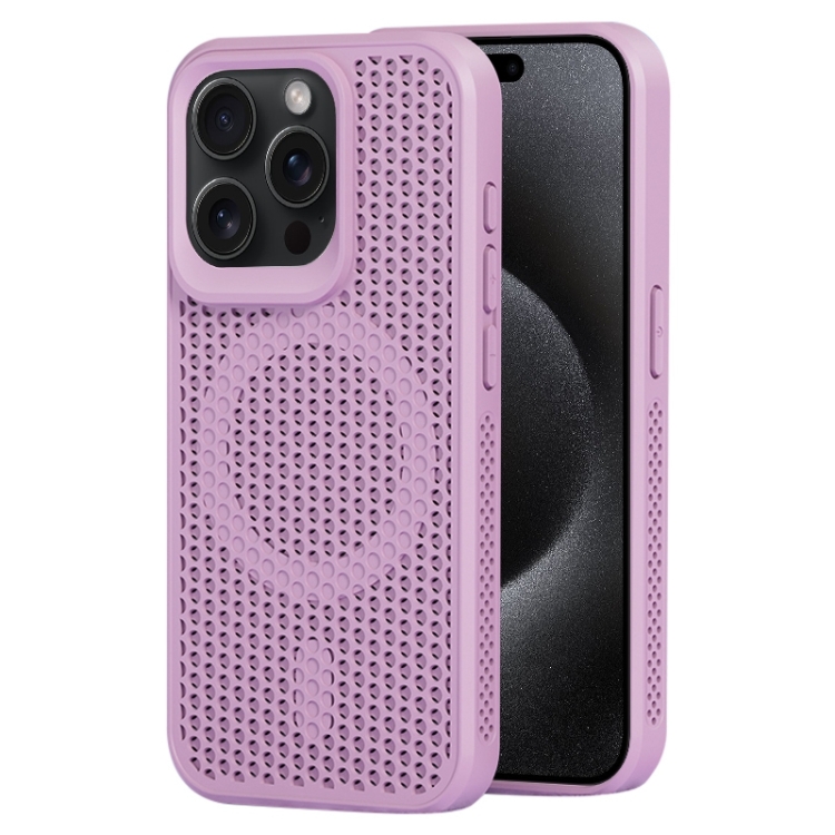 

For iPhone 15 Pro MagSafe Magnetic Heat Dissipation Phone Case(Light Purple)