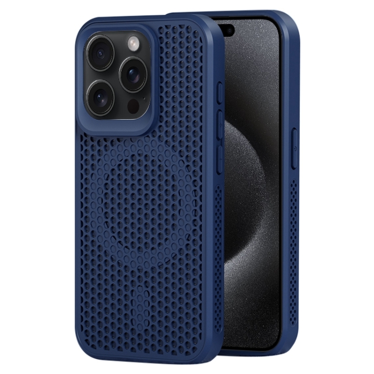 

For iPhone 15 Pro MagSafe Magnetic Heat Dissipation Phone Case(Dark Blue)