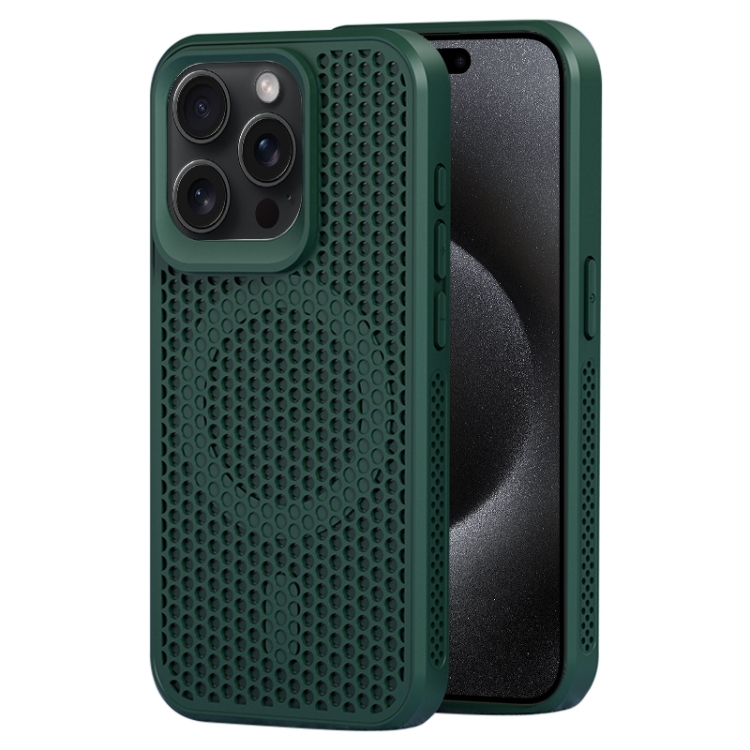 

For iPhone 15 Pro Max MagSafe Magnetic Heat Dissipation Phone Case(Dark Green)