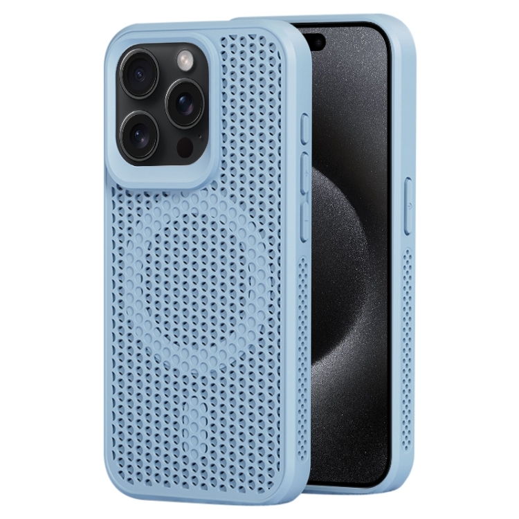 

For iPhone 15 Pro Max MagSafe Magnetic Heat Dissipation Phone Case(Sky Blue)