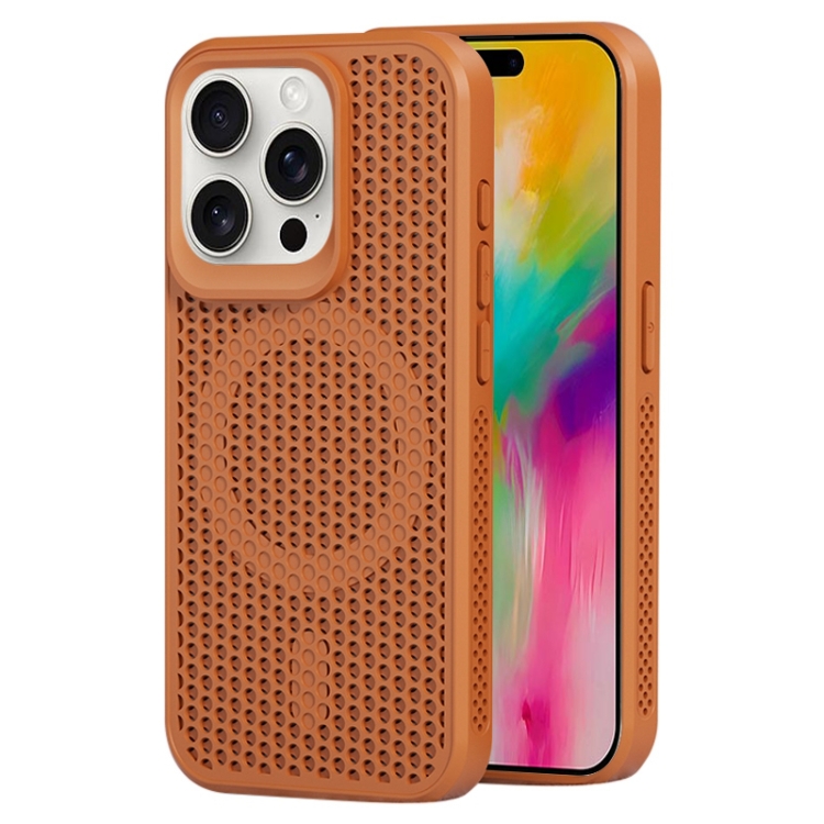 

For iPhone 16 Pro MagSafe Magnetic Heat Dissipation Phone Case(Brown)