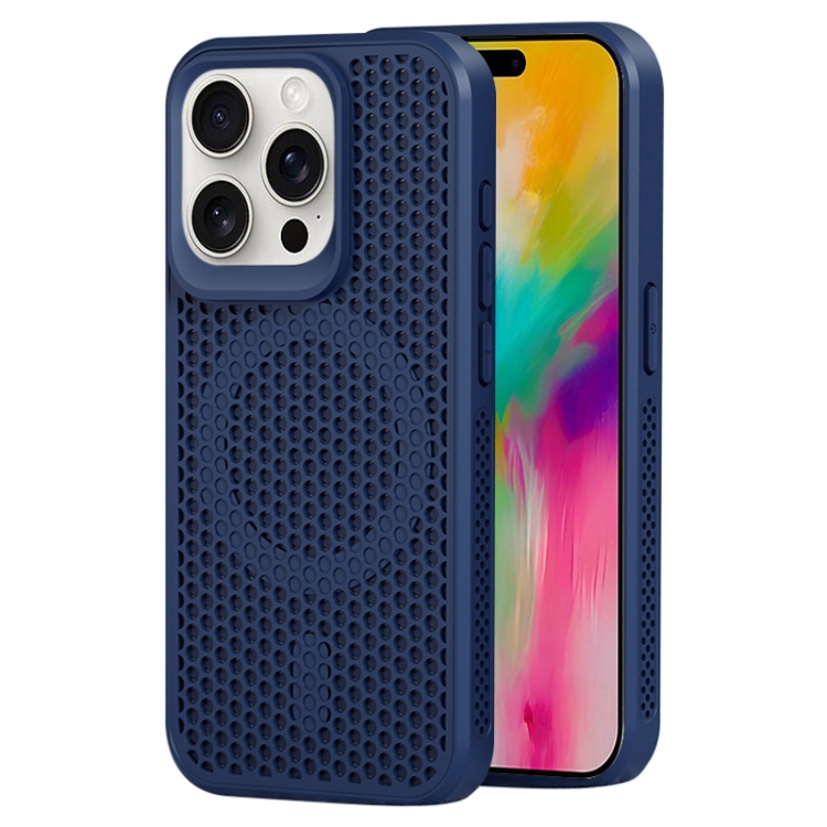 

For iPhone 16 Pro MagSafe Magnetic Heat Dissipation Phone Case(Dark Blue)