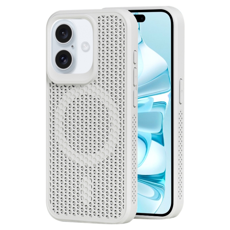 

For iPhone 16 Plus MagSafe Magnetic Heat Dissipation Phone Case(White)