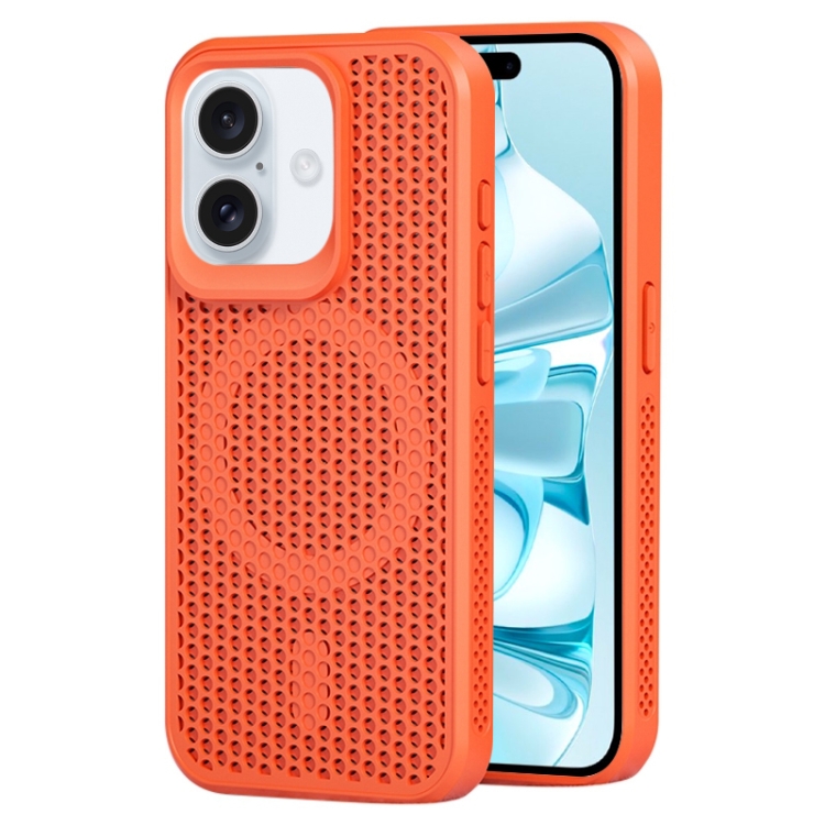 

For iPhone 16 MagSafe Magnetic Heat Dissipation Phone Case(Orange)