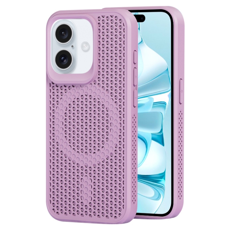 

For iPhone 16 MagSafe Magnetic Heat Dissipation Phone Case(Light Purple)