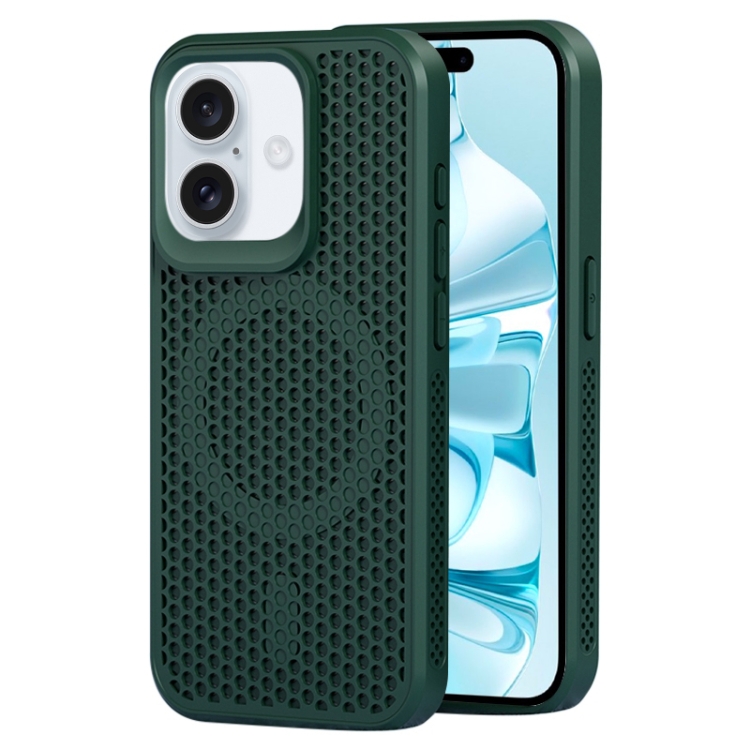 

For iPhone 16 MagSafe Magnetic Heat Dissipation Phone Case(Dark Green)
