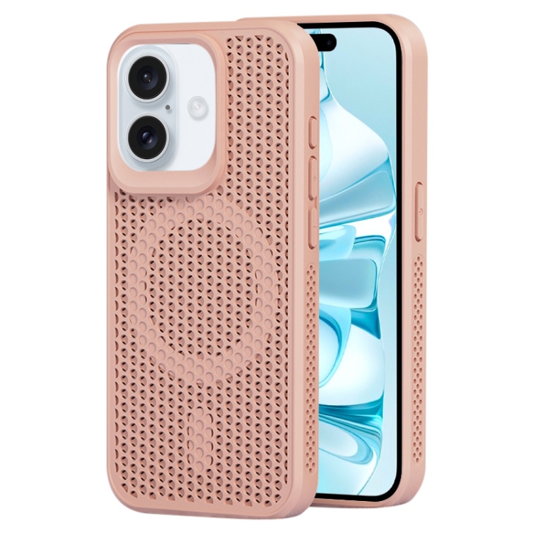 

For iPhone 16 MagSafe Magnetic Heat Dissipation Phone Case(Pink)