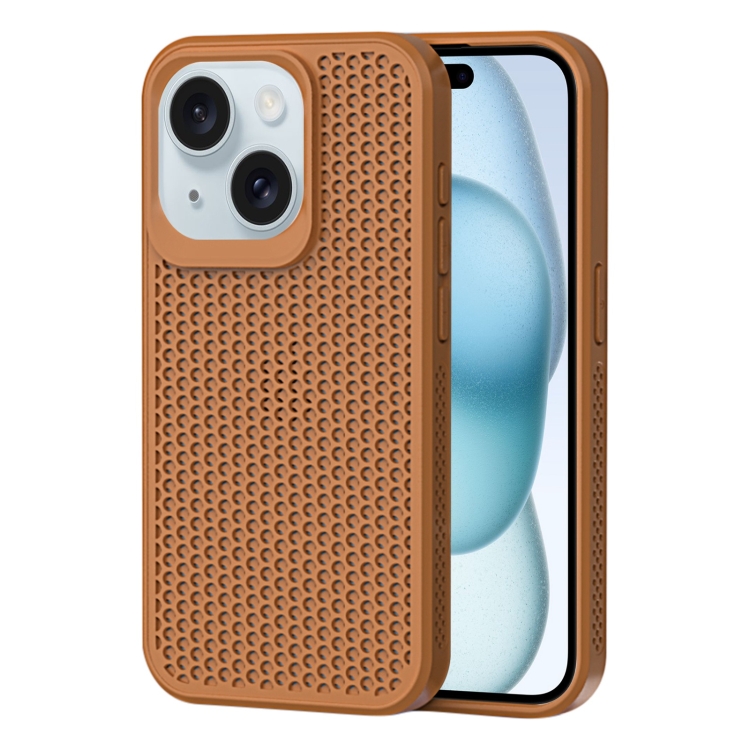 

For iPhone 15 Plus Heat Dissipation Phone Case(Brown)
