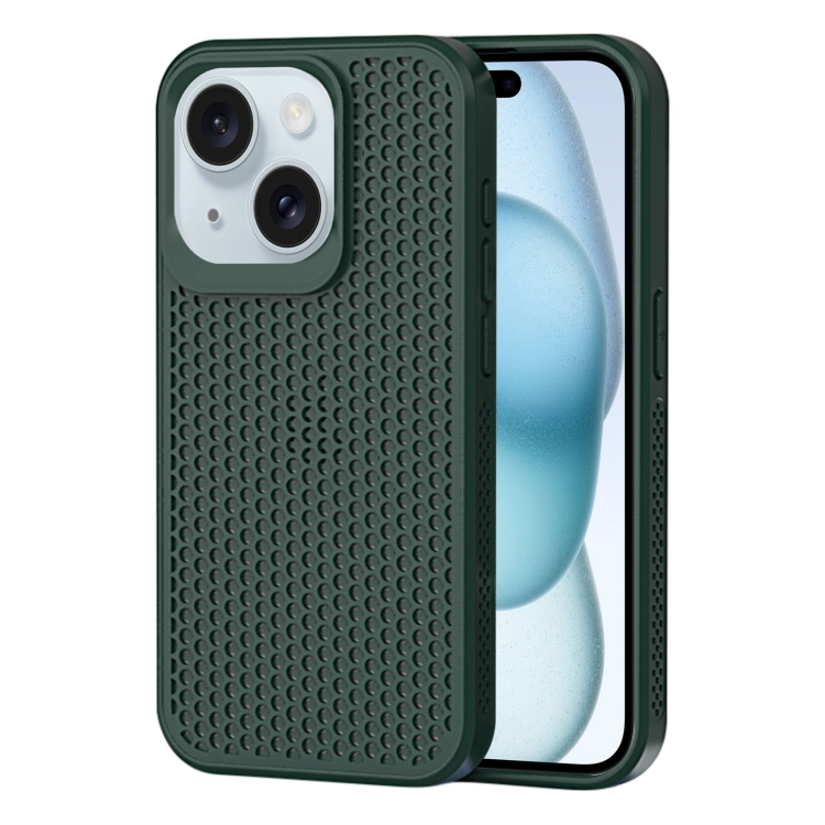 

For iPhone 15 Plus Heat Dissipation Phone Case(Dark Green)