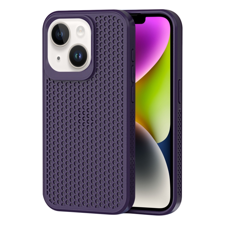 

For iPhone 14 Plus Heat Dissipation Phone Case(Dark Purple)